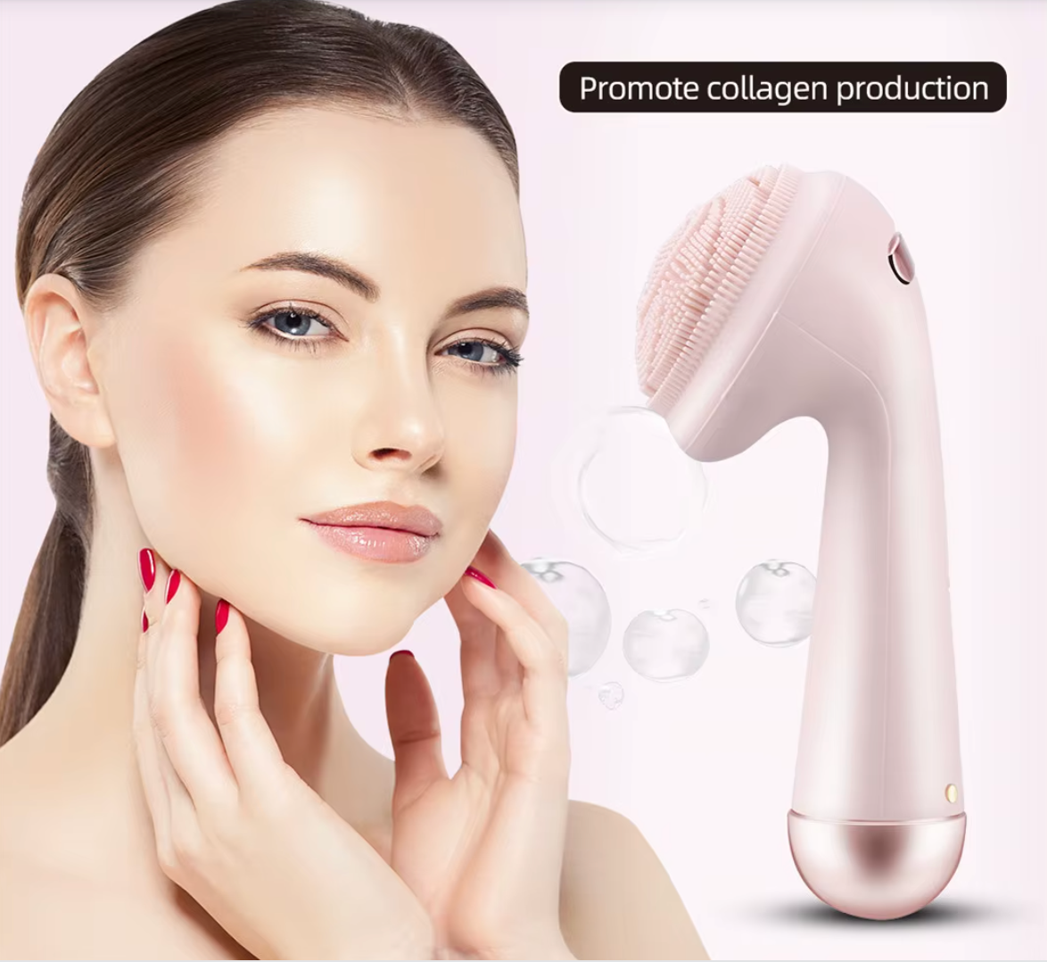 Electric Silicone Facial Cleansing % Massage Brush