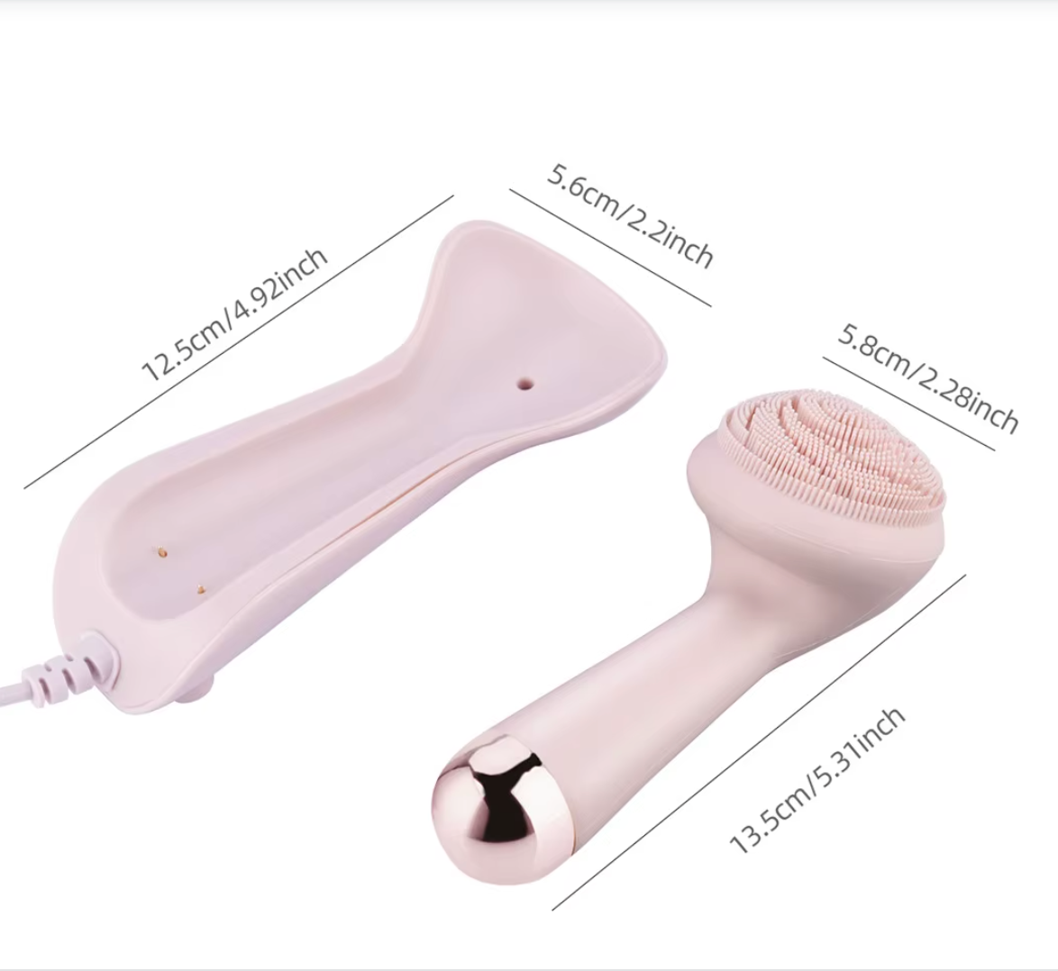 Electric Silicone Facial Cleansing % Massage Brush