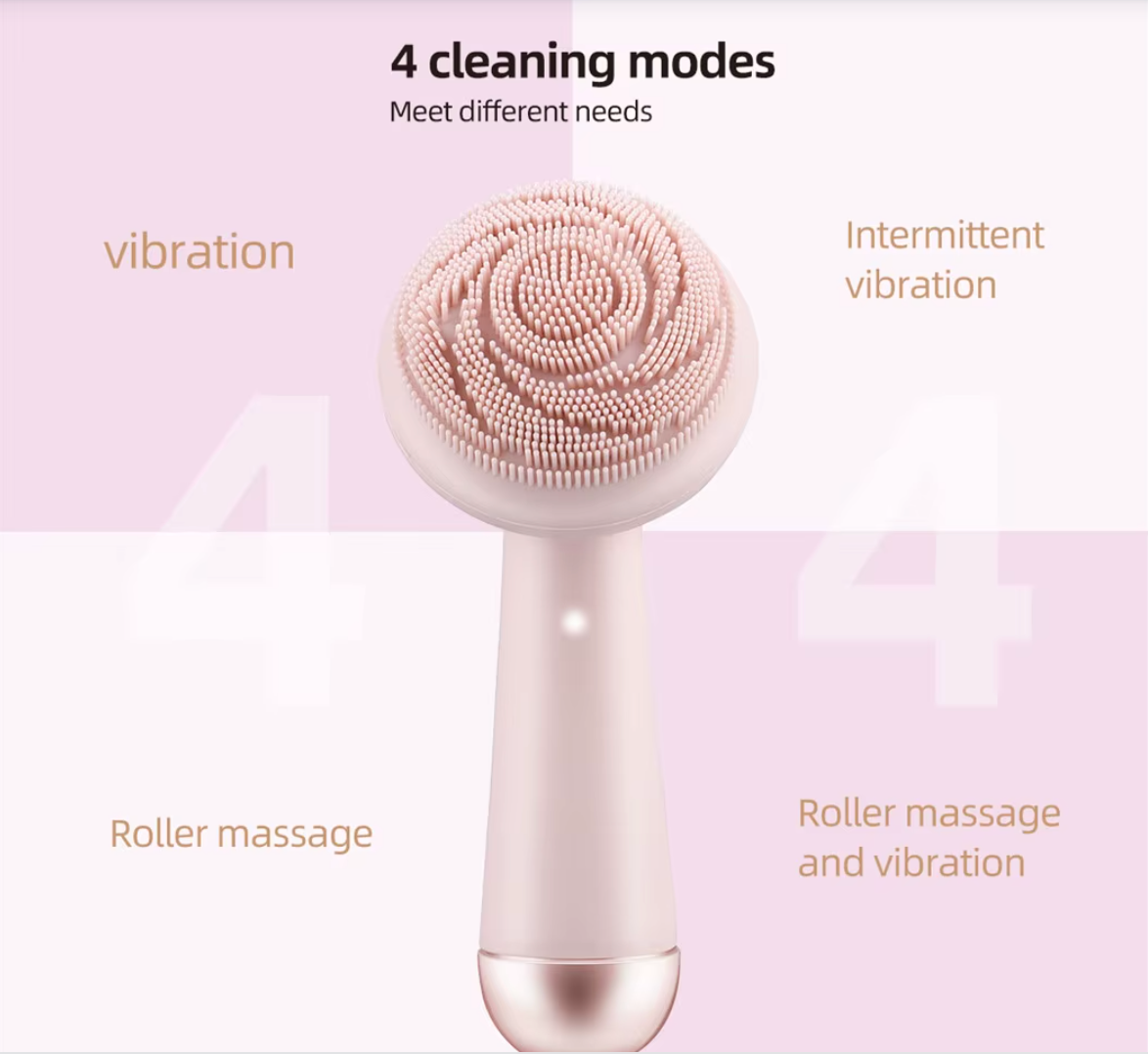 Electric Silicone Facial Cleansing % Massage Brush