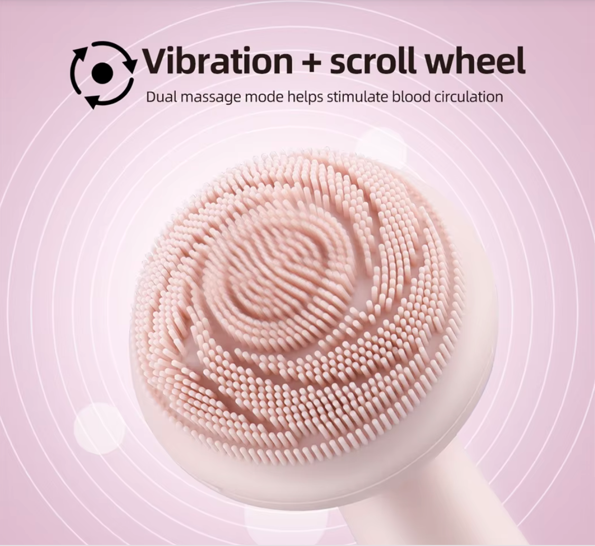 Electric Silicone Facial Cleansing % Massage Brush